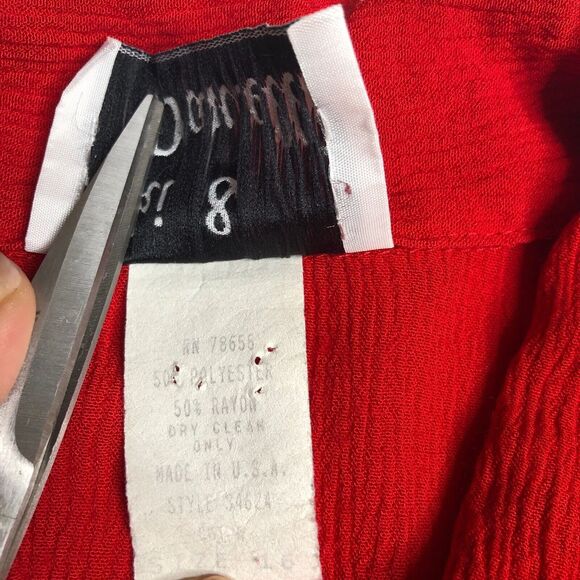 Vintage Niki & Danielle Top Womens 16 Red Rock N Roll Embroidered Pocket Gauze - Picture 4 of 16